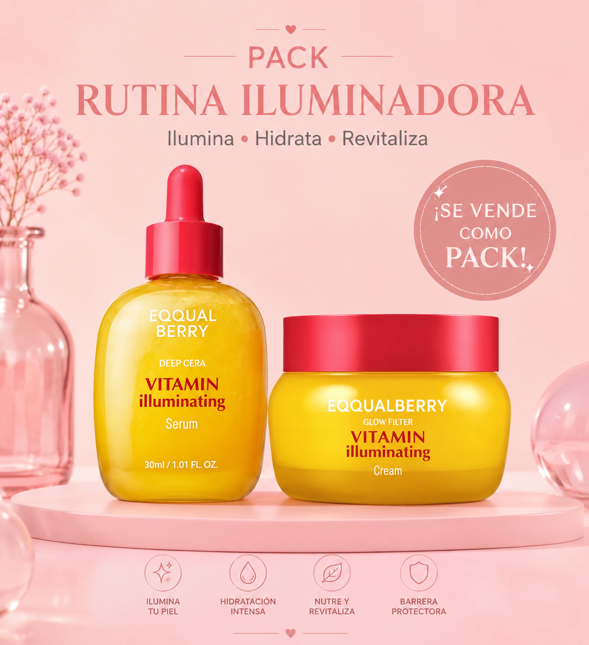 EQQUALBERRY Bakuchiol Serum | Suero Reafirmante con Bakuchiol y Vitamina C