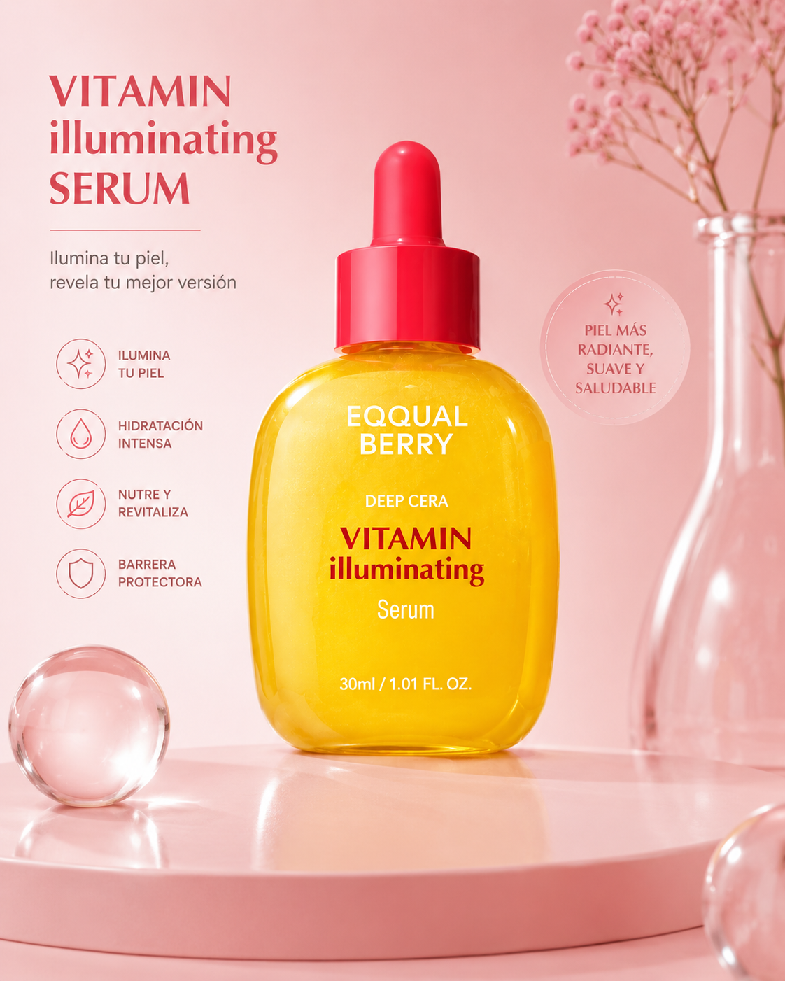 EQQUALBERRY Bakuchiol Serum | Suero Reafirmante con Bakuchiol y Vitamina C